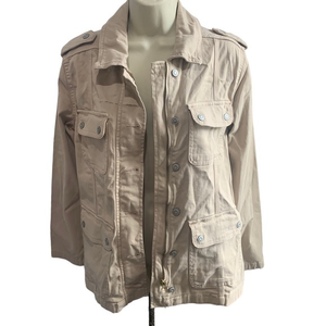 Kensie Jeans Surplus Jacket (twill) SMALL Ripped but‎ looks distressed